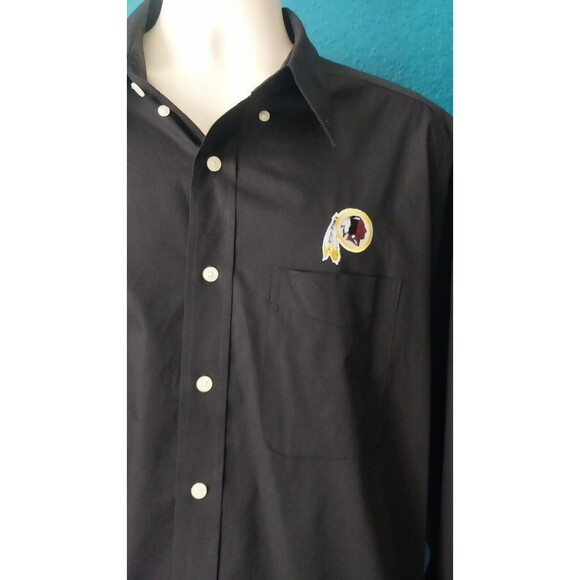 Redskins Commanders Antigua Men's Long-Sleeve Button-Up Shirt XLT Black - Picture 3 of 7